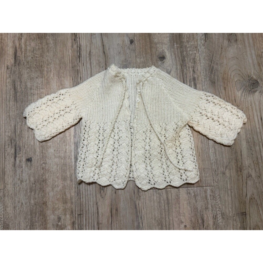 Vintage Knitted Doll Cardigan Sweater – Heavily Stained – For Repair/Restoration